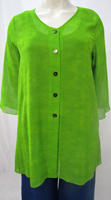 Â£25.00 SALE 3/4 belled  sleeved Lime Green Georgette Shirt - more stock added(B123)